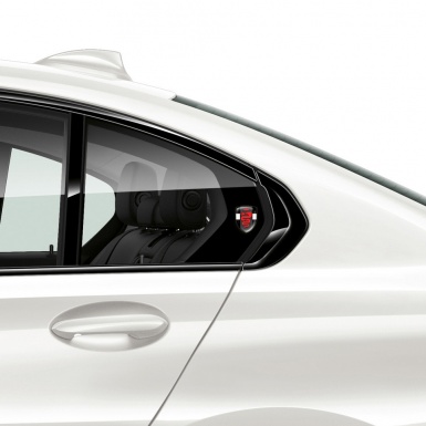 Alfa Romeo Emblem Interior Black with White Tape Base Red Logo 