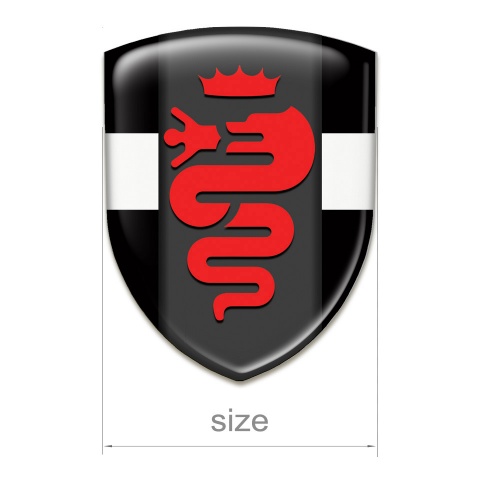 Alfa Romeo Emblem Interior Black with White Tape Base Red Logo 