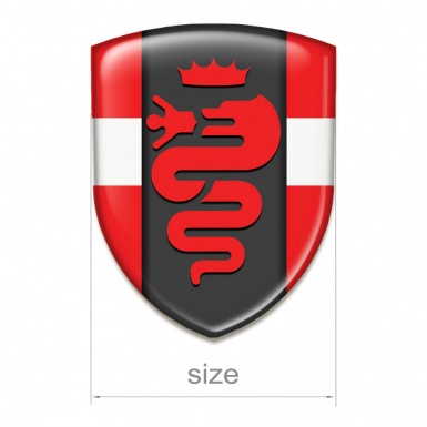 Alfa Romeo Tuning Badge  Red with White Tape Base Red logo 