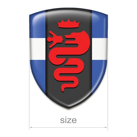 Alfa Romeo  Car Accessories Badge Blue with White Tape base Red Logo Style 
