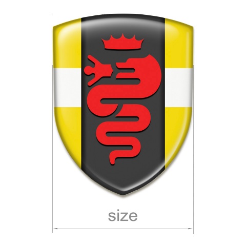 Alfa Romeo Self Adhesive Car logo Emblem Yellow with White Tape Base Red Logo 