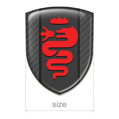 Alfa Romeo Car Interior Badge Carbon with Red Old Style Logo 