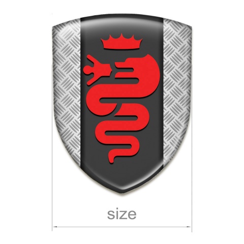 Alfa Romeo Silicone Car Decal Badge Meshh Effect base Red Old Style Logo 