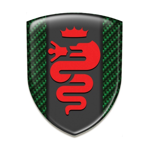Alfa Romeo Auto Emblem Green carbon Red Logo 