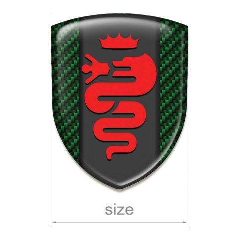 Alfa Romeo Auto Emblem Green carbon Red Logo 