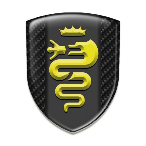 Alfa Romeo Emblem Exterior Black Carbon Design Yellow logo 