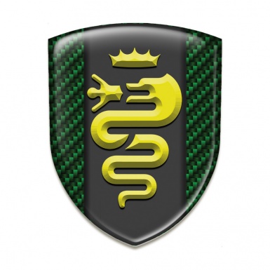 Alfa Romeo Emblem Interior Green Carbon Design Yellow logo 