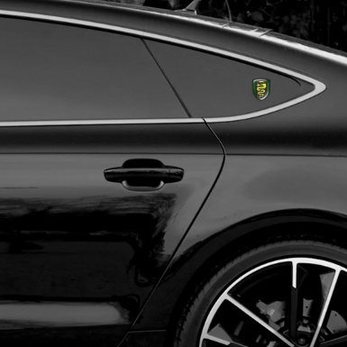 Alfa Romeo Emblem Interior Green Carbon Design Yellow logo 