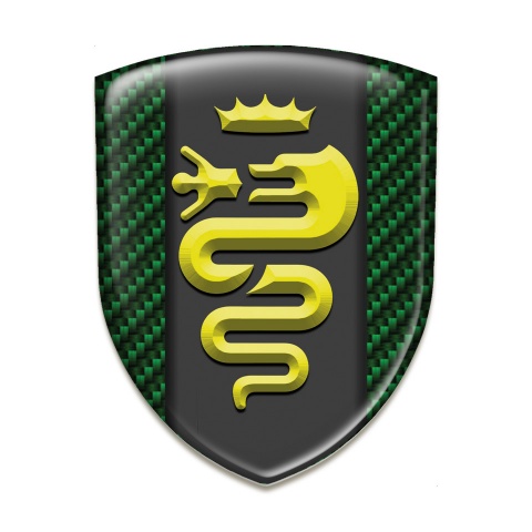 Alfa Romeo Emblem Interior Green Carbon Design Yellow logo 