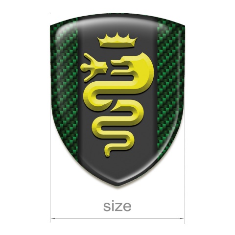Alfa Romeo Emblem Interior Green Carbon Design Yellow logo 