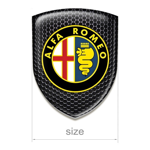Alfa Romeo Self Adhesive Car logo Emblem Perforated Steel Base Classic Logo 