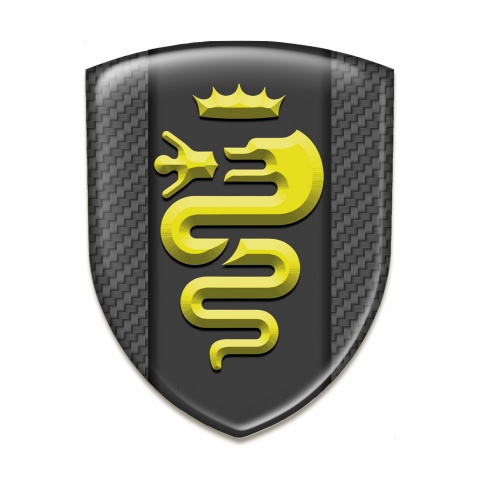 Alfa Romeo Car Interior Badge Carbon Design Yellow Logo 