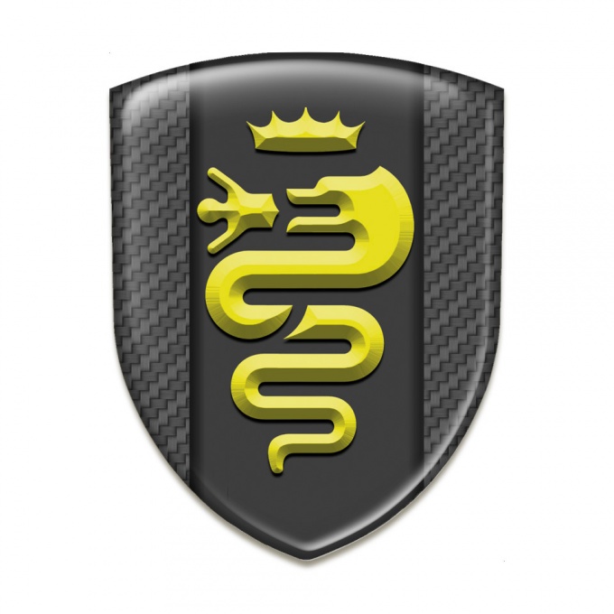 Alfa Romeo Car Interior Badge Carbon Design Yellow Logo 
