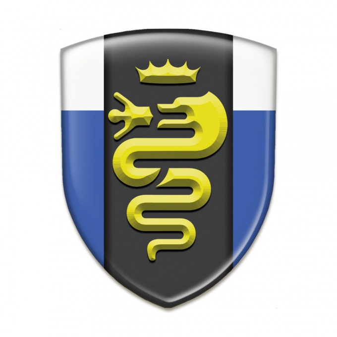 Alfa Romeo Emblem Badge Logo Blue White Design Yellow Logo 