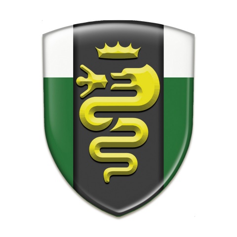 Alfa Romeo Domed Emblem Green White Design Yellow logo 