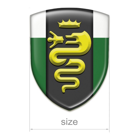 Alfa Romeo Domed Emblem Green White Design Yellow logo 