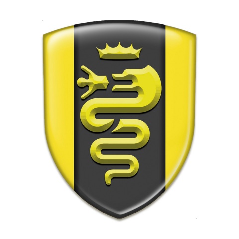 Alfa Romeo Silicone Emblem Yellow Design Old Style Logo 