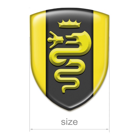 Alfa Romeo Silicone Emblem Yellow Design Old Style Logo 