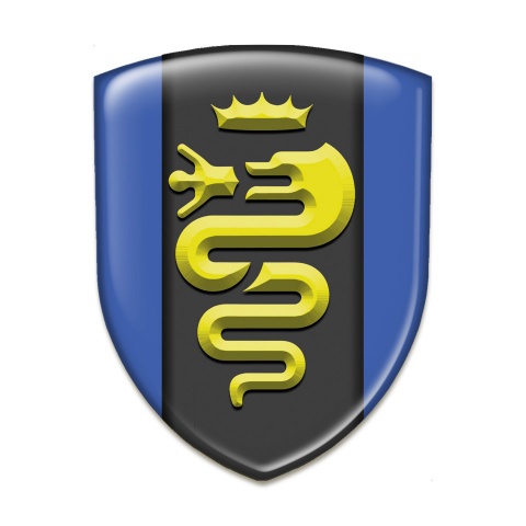 Alfa Romeo 3D Gel Emblem Blue Design Yellow Logo 
