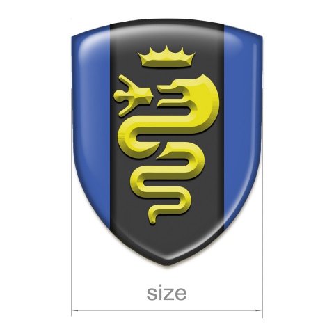 Alfa Romeo 3D Gel Emblem Blue Design Yellow Logo 