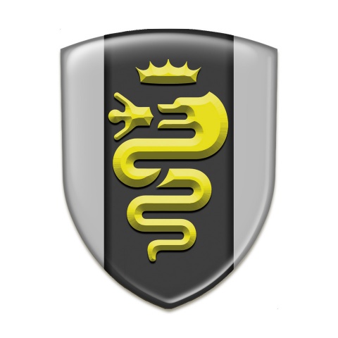 Alfa Romeo Car Accessories Badge Grey Design Yellow Logo 