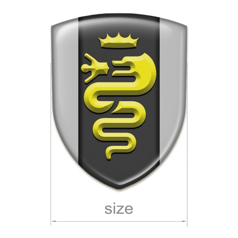 Alfa Romeo Car Accessories Badge Grey Design Yellow Logo 