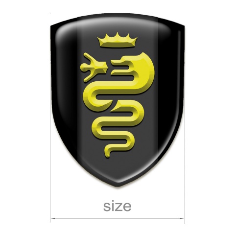Alfa Romeo Self Adhesive Car logo Emblem Black Design Yellow Logo 