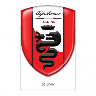 Alfa Romeo Silicone Shield Red Base Red White Stripe Logo 