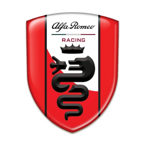 Alfa Romeo Silicone Shield Red Base Red White Stripe Logo 