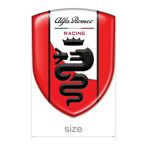 Alfa Romeo Silicone Shield Red Base Red White Stripe Logo 