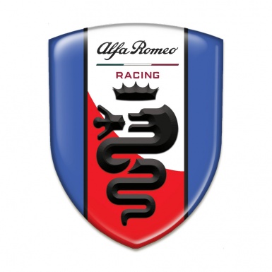 Alfa Romeo Auto Emblem Blue Base Red White Stripe Logo 