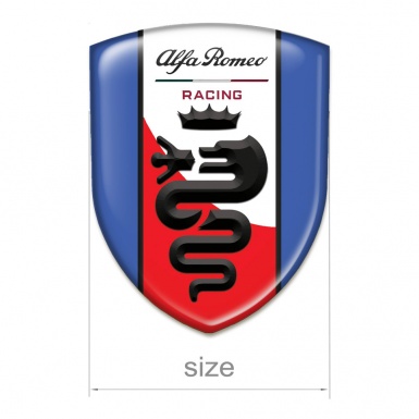 Alfa Romeo Auto Emblem Blue Base Red White Stripe Logo 