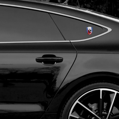 Alfa Romeo Auto Emblem Blue Base Red White Stripe Logo 