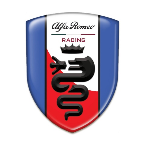 Alfa Romeo Auto Emblem Blue Base Red White Stripe Logo 
