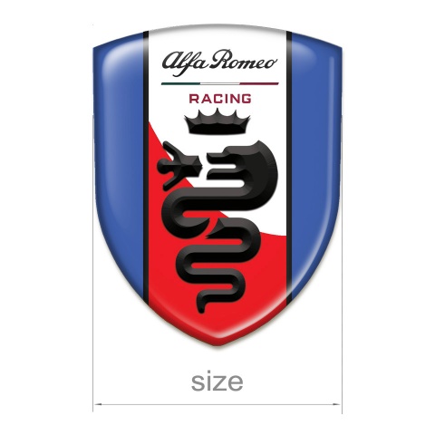 Alfa Romeo Auto Emblem Blue Base Red White Stripe Logo 