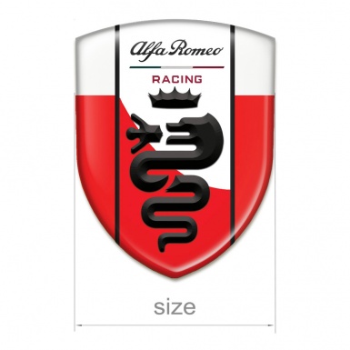 Alfa Romeo Resin Sticker Red White Base Black Logo 