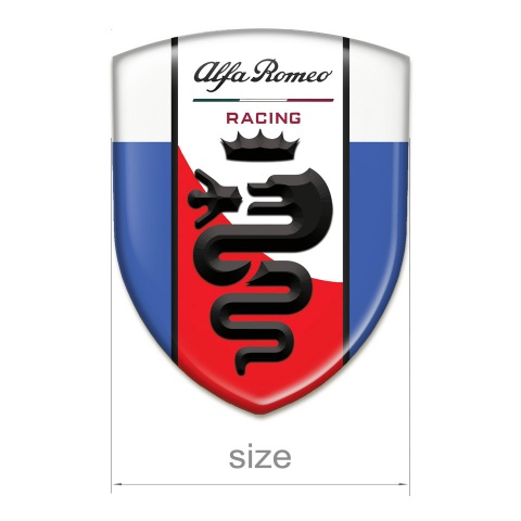 Alfa Romeo 3D Gel Emblem Blue White Base Red White Stripe Logo 
