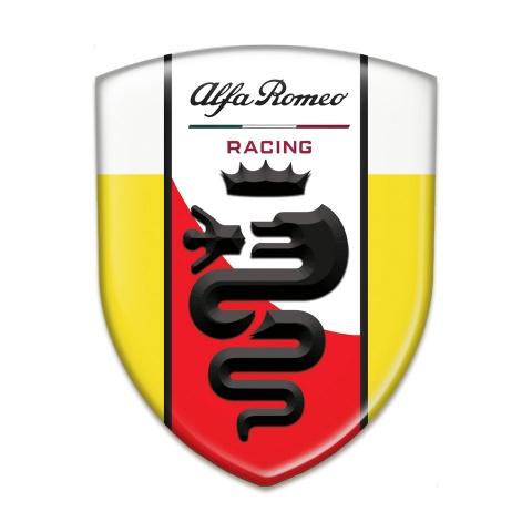 Alfa Romeo Emblem Exterior Yellow White Base Red White Tape Logo 