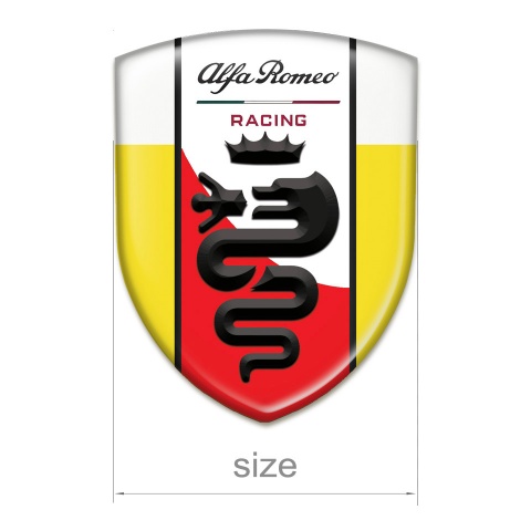 Alfa Romeo Emblem Exterior Yellow White Base Red White Tape Logo 