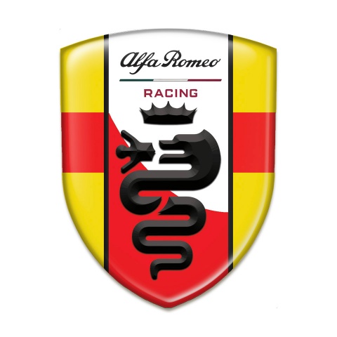 Alfa Romeo Car Accessories Badge Yellow with Red Tape Style 