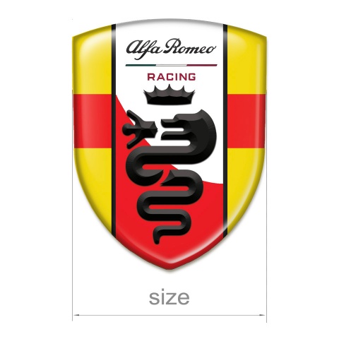 Alfa Romeo Car Accessories Badge Yellow with Red Tape Style 