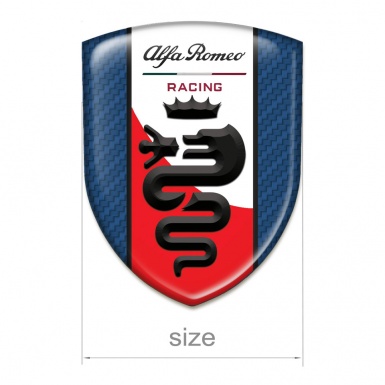 Alfa Romeo Self Adhesive Car logo Emblem Navy Blue Carbon Style 