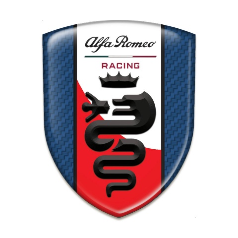 Alfa Romeo Self Adhesive Car logo Emblem Navy Blue Carbon Style 