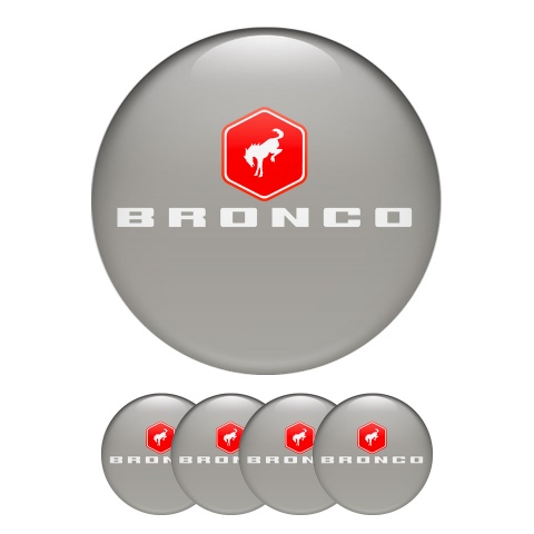 Ford Bronco Emblem for Wheel Center Caps Grey