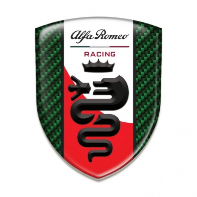 Alfa Romeo Auto Emblem Stylish Green Carbon Style 
