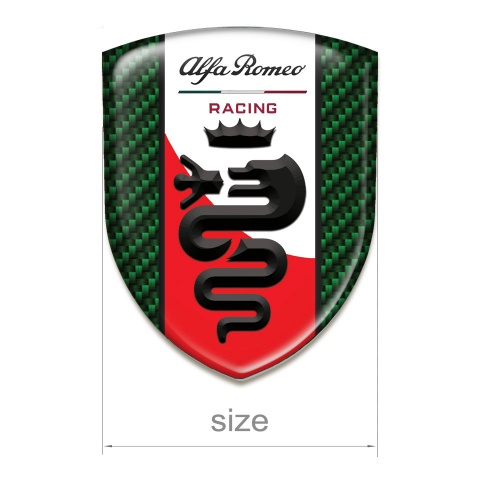 Alfa Romeo Auto Emblem Stylish Green Carbon Style 