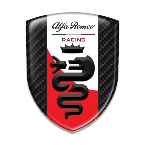 Alfa Romeo Emblem Badge Logo Dark Carbon Style 
