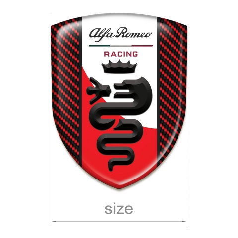 Alfa Romeo Logo Emblem Red Carbon Style 