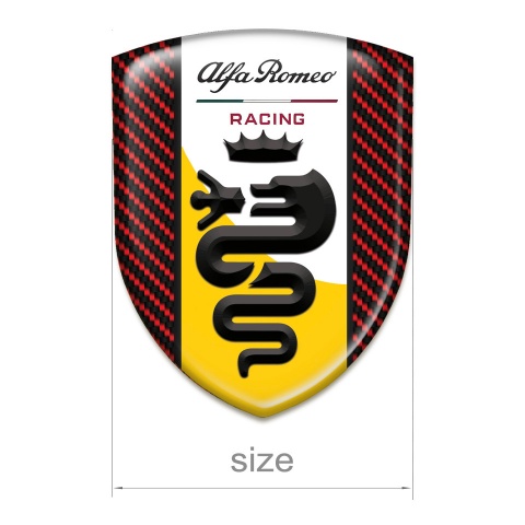 Alfa Romeo Silicone Emblem Red Carbon with Yellow White Ribbon Design 