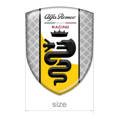 Alfa Romeo Tuning Badge Mesh Effect with Yellow White Tape Design 